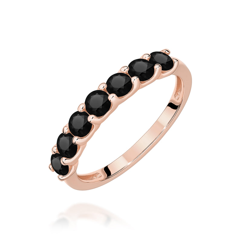 Inel Aur 14K cu Diamante Naturale Negre 0.84 ct, imaginea 5 din 12