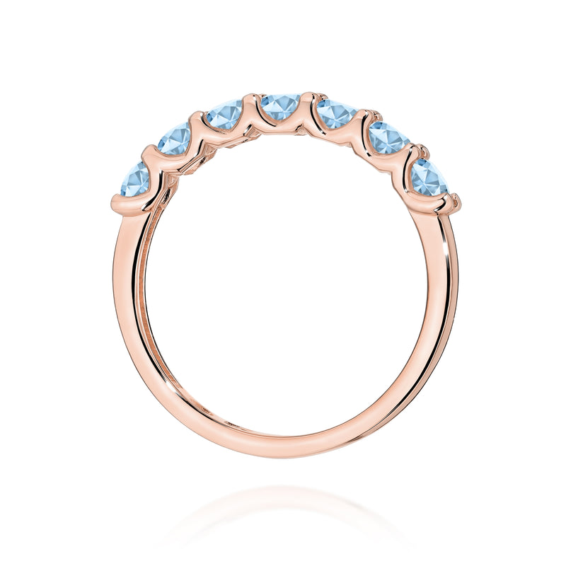 Inel Aur 14K cu Diamante Albastre de Laborator 0.70 ct, imaginea 7 din 12
