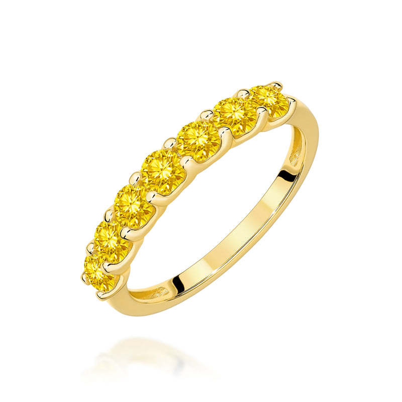 Inel Aur 14K cu Diamante Galbene de Laborator 0.70 ct — Aur galben