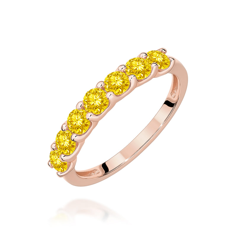 Inel Aur 14K cu Diamante Galbene de Laborator 0.70 ct, imaginea 5 din 12