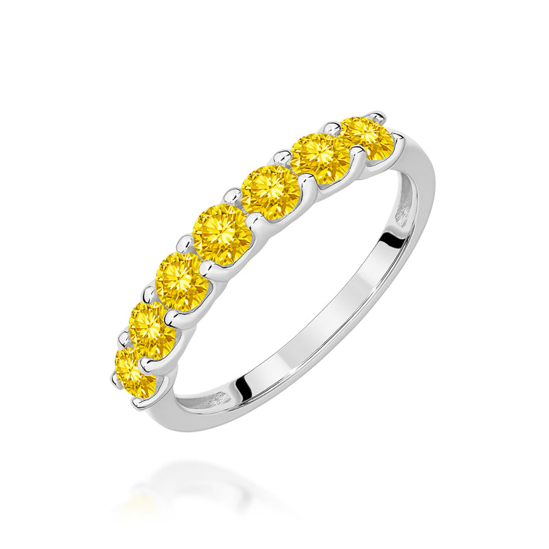 Inel Aur 14K cu Diamante Galbene de Laborator 0.70 ct, imaginea 9 din 12