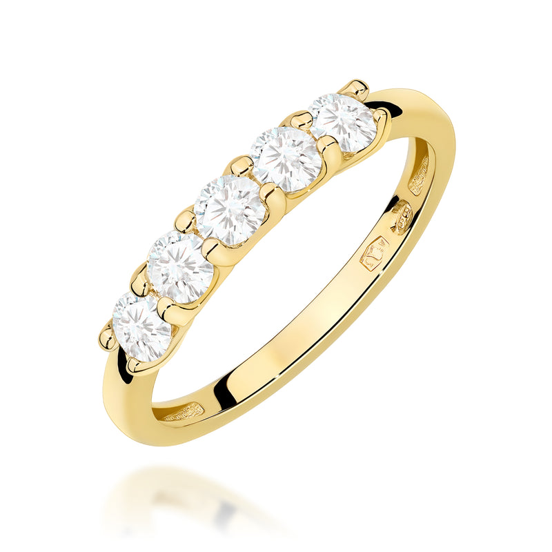 Inel Aur 9K cu Diamante Naturale 0.50 ct — Aur galben
