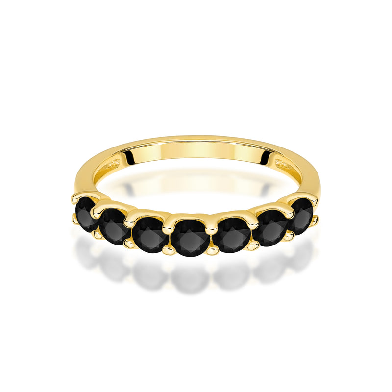 Inel Aur 9K cu Diamante Naturale Negre 0.84 ct, imaginea 2 din 8