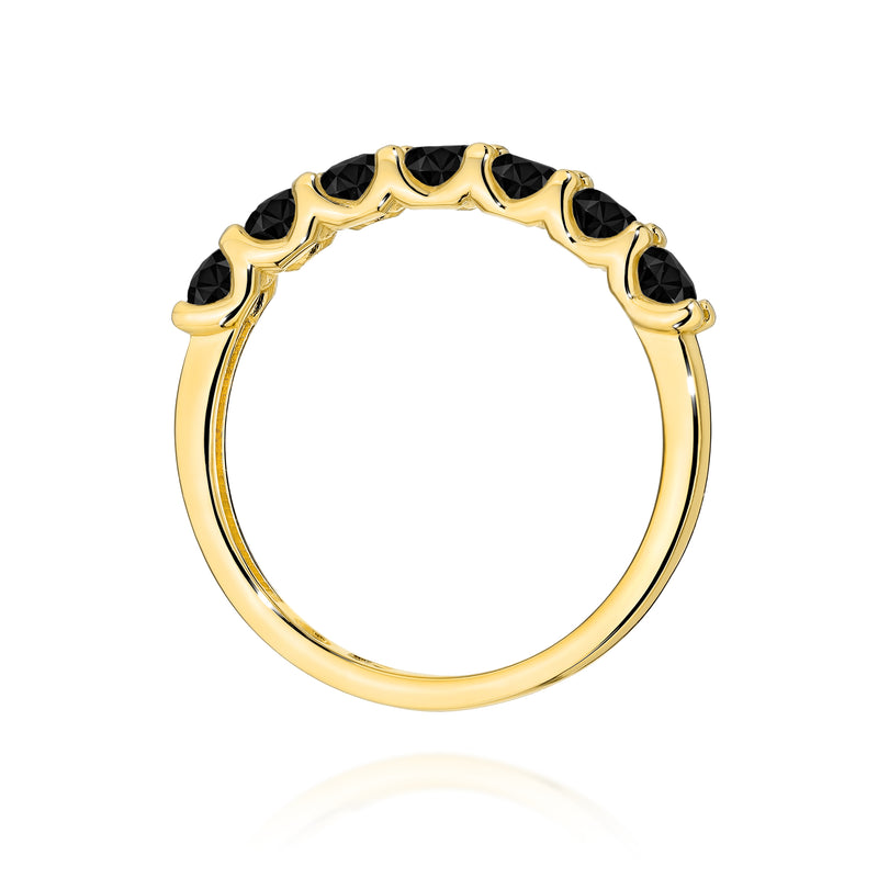 Inel Aur 9K cu Diamante Naturale Negre 0.84 ct, imaginea 3 din 8