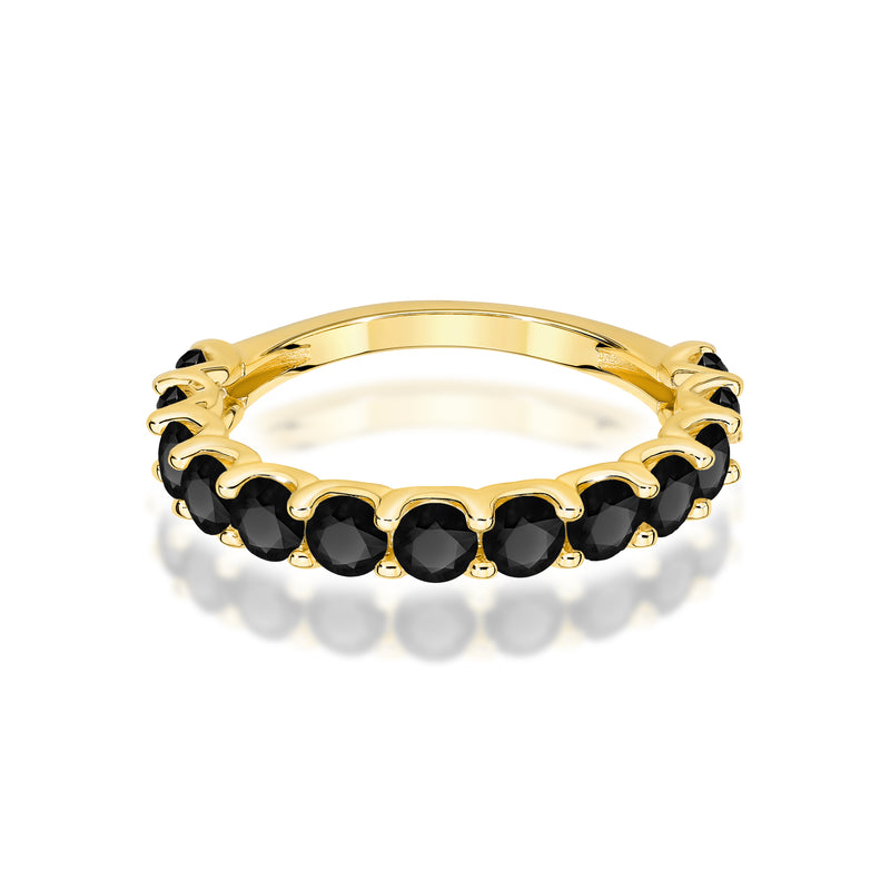 Inel Aur 9K cu Diamante Naturale Negre 1.56 ct, imaginea 2 din 8