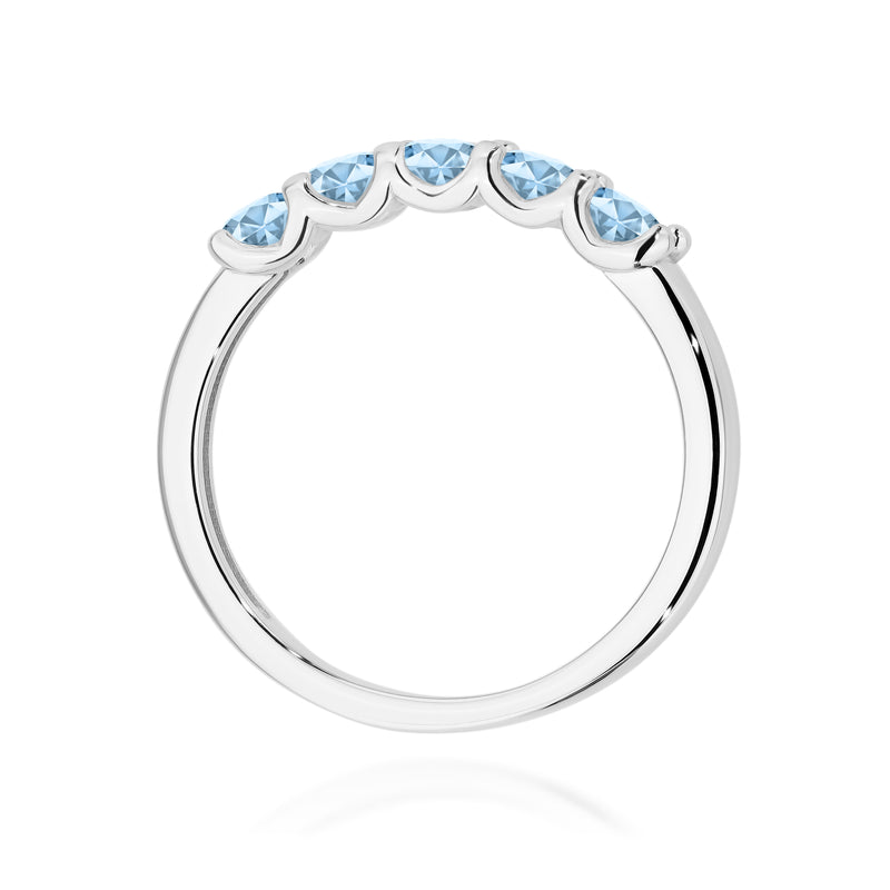 Inel Aur 9K cu Diamante Albastre de Laborator 0.50 ct, imaginea 7 din 8