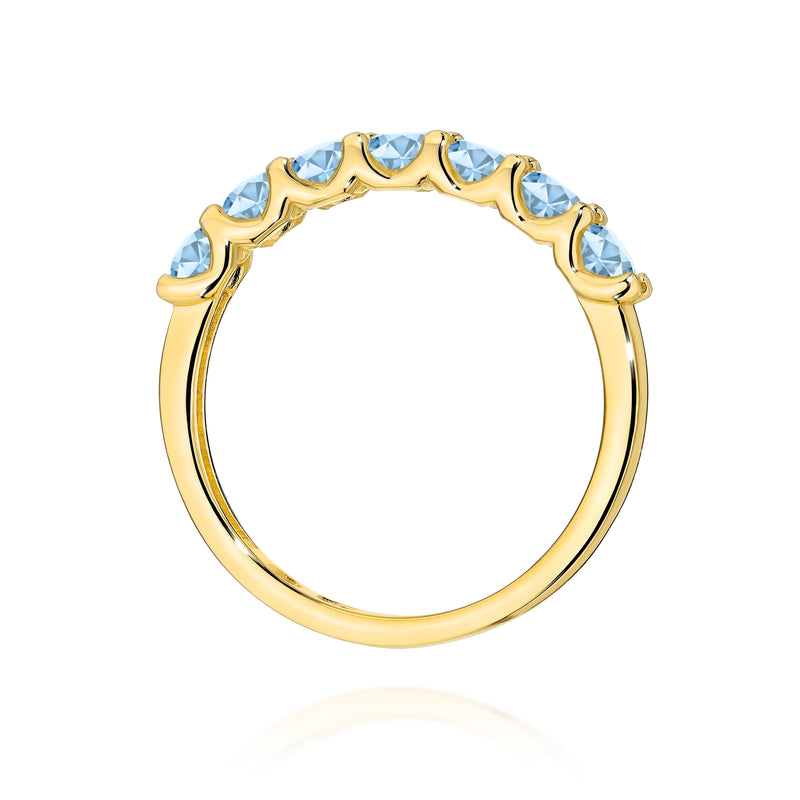Inel Aur 9K cu Diamante Albastre de Laborator 0.70 ct, imaginea 3 din 8