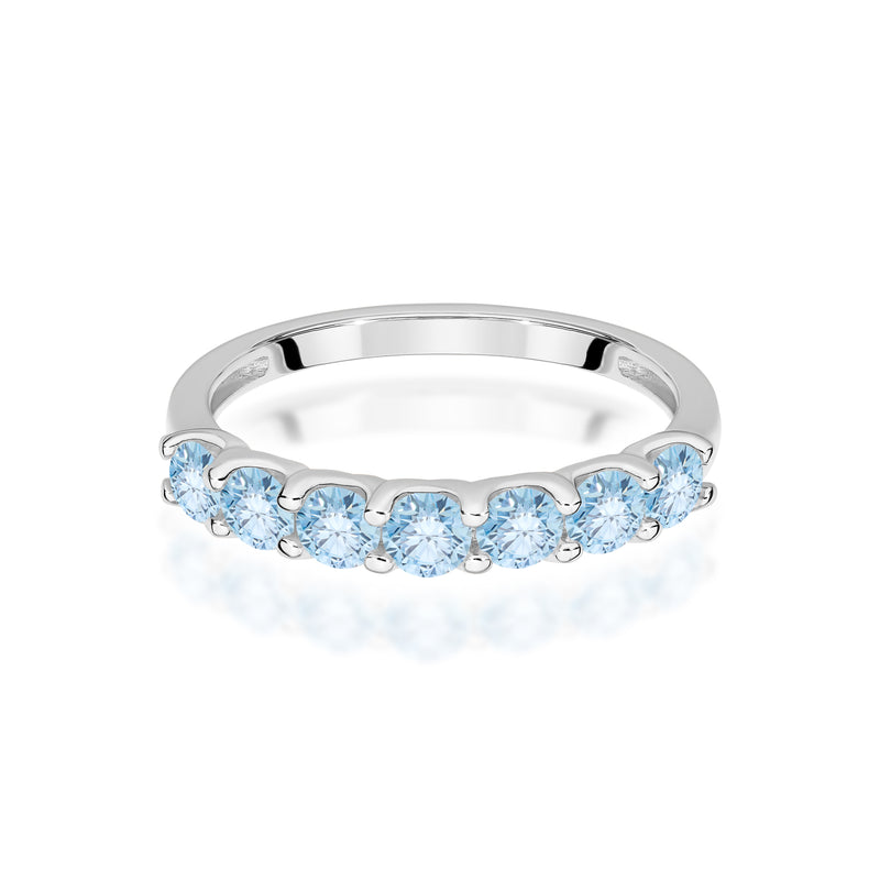 Inel Aur 9K cu Diamante Albastre de Laborator 0.70 ct, imaginea 6 din 8