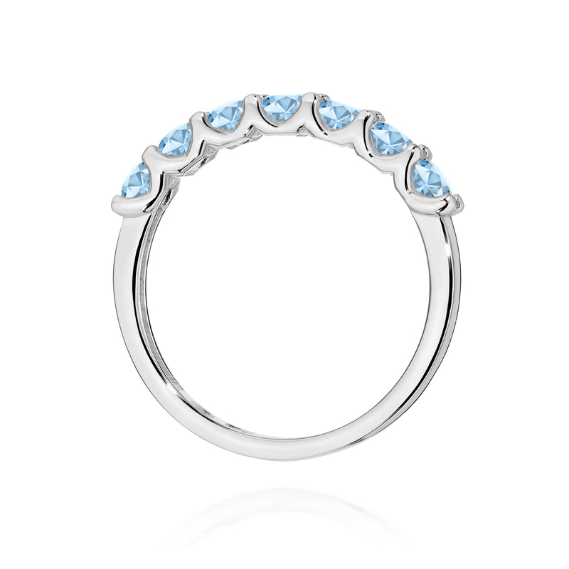 Inel Aur 9K cu Diamante Albastre de Laborator 0.70 ct, imaginea 7 din 8