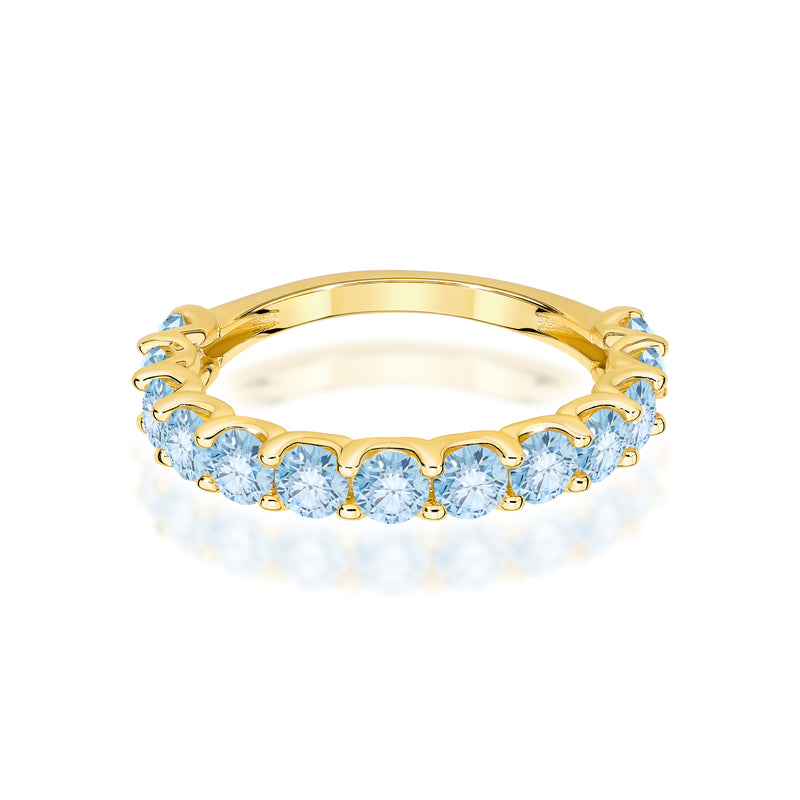 Inel Aur 9K cu Diamante Albastre de Laborator 1.30 ct, imaginea 2 din 8