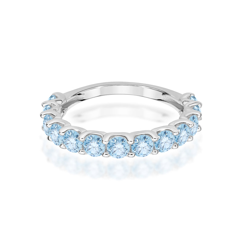 Inel Aur 9K cu Diamante Albastre de Laborator 1.30 ct, imaginea 6 din 8