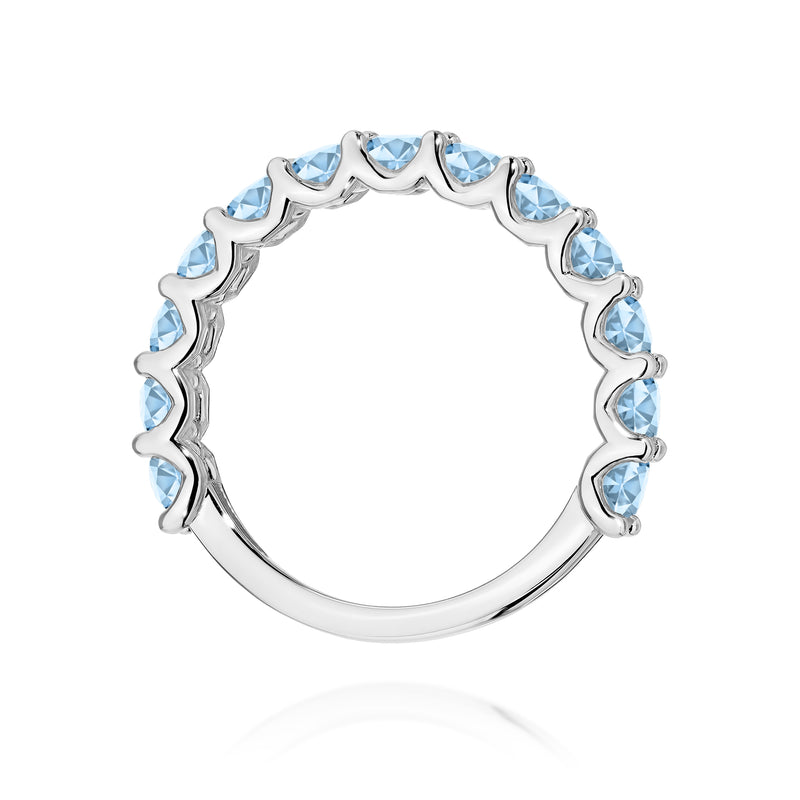 Inel Aur 9K cu Diamante Albastre de Laborator 1.30 ct, imaginea 7 din 8
