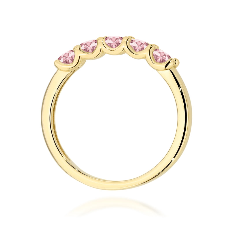 Inel Aur 9K cu Diamante Roz de Laborator 0.50 ct, imaginea 3 din 8
