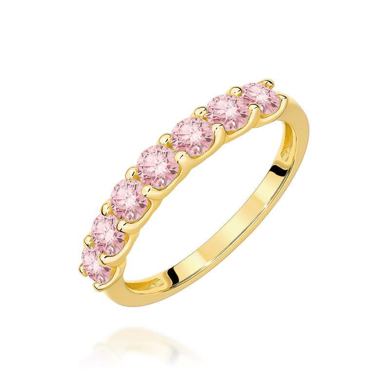 Inel Aur 9K cu Diamante Roz de Laborator 0.70 ct — Aur galben