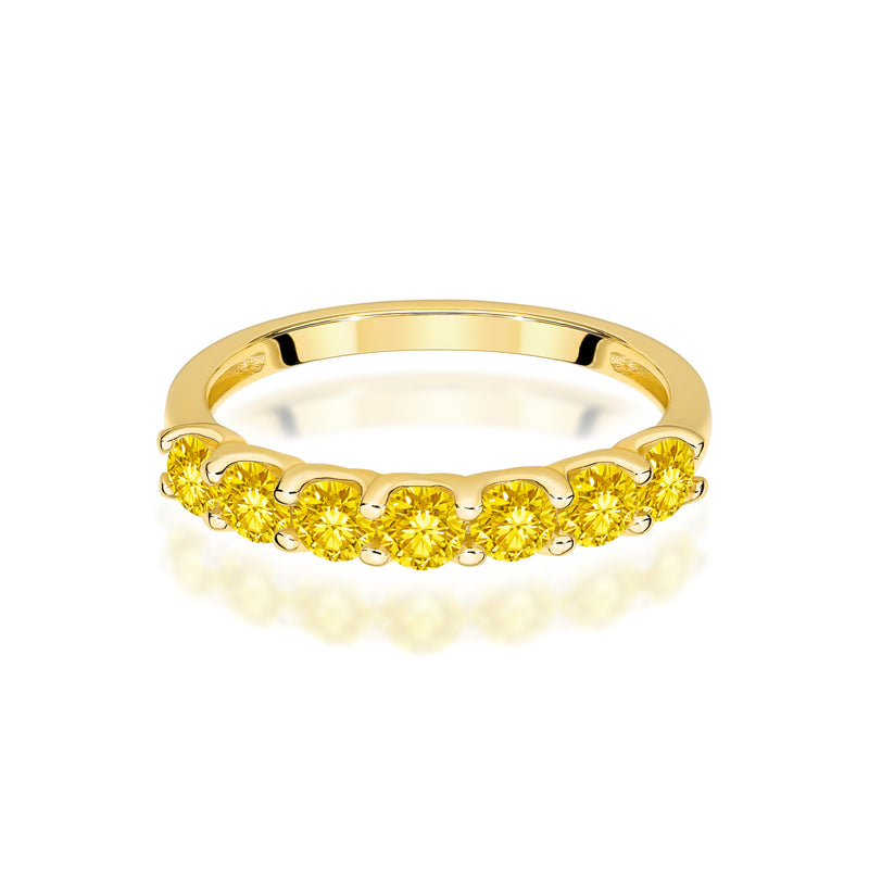 Inel Aur 9K cu Diamante Galbene de Laborator 0.70 ct, imaginea 2 din 8
