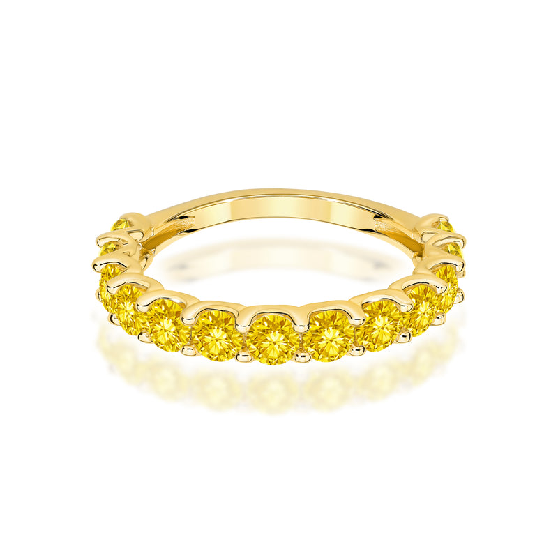 Inel Aur 9K cu Diamante Galbene de Laborator 1.30 ct, imaginea 2 din 8