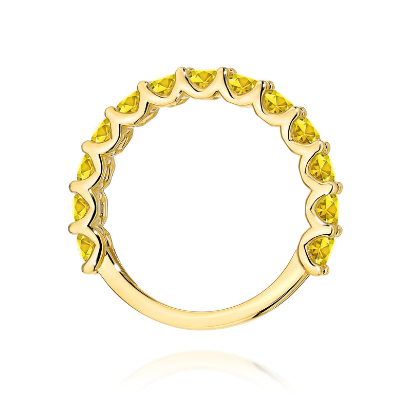 Inel Aur 9K cu Diamante Galbene de Laborator 1.30 ct, imaginea 3 din 8