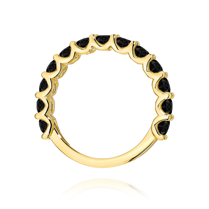 Inel Aur 14K cu Diamante Naturale Negre 1.56 ct, imaginea 3 din 12