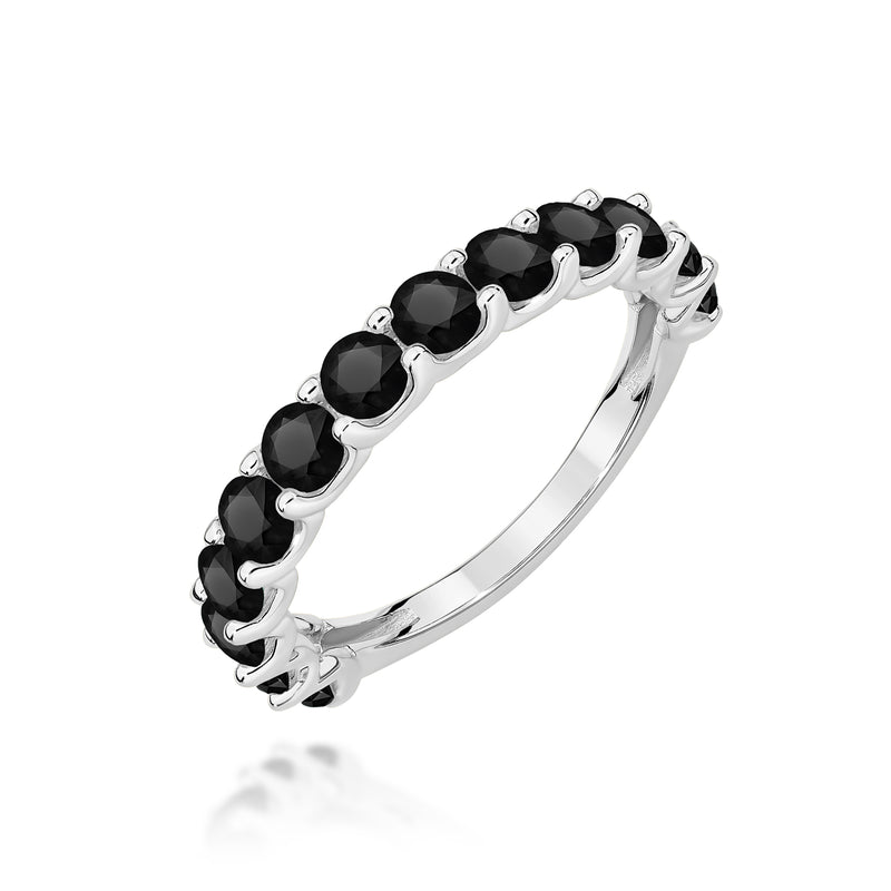 Inel Aur 14K cu Diamante Naturale Negre 1.56 ct, imaginea 9 din 12