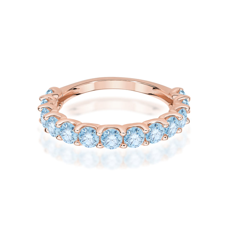 Inel Aur 14K cu Diamante Albastre de Laborator 1.30 ct, imaginea 6 din 12