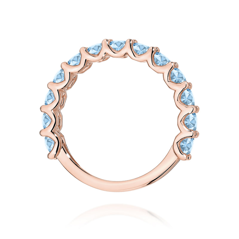 Inel Aur 14K cu Diamante Albastre de Laborator 1.30 ct, imaginea 7 din 12