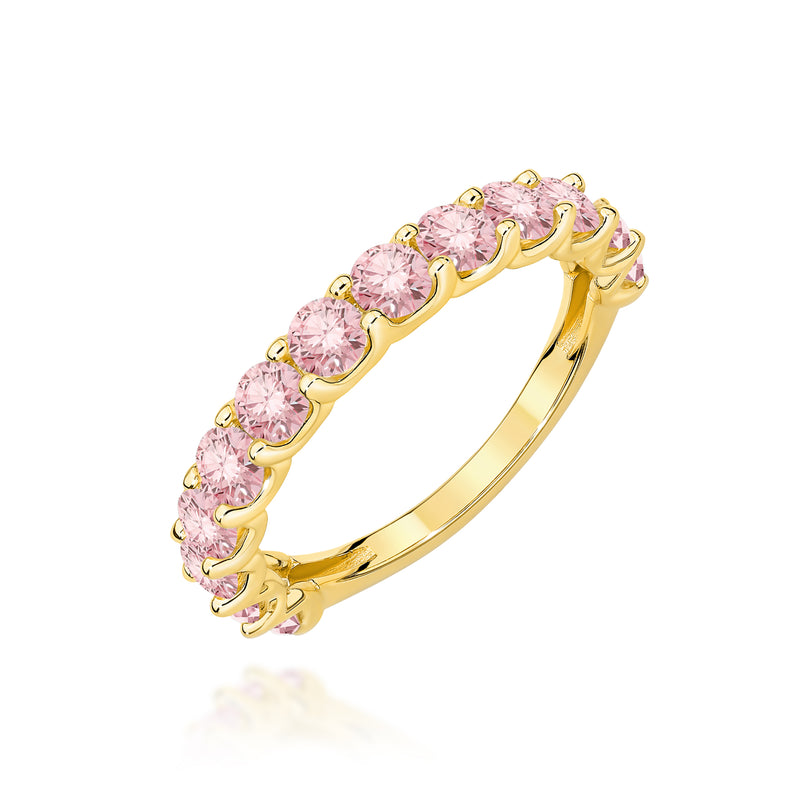 Inel Aur 14K cu Diamante Roz de Laborator 1.30 ct — Aur galben