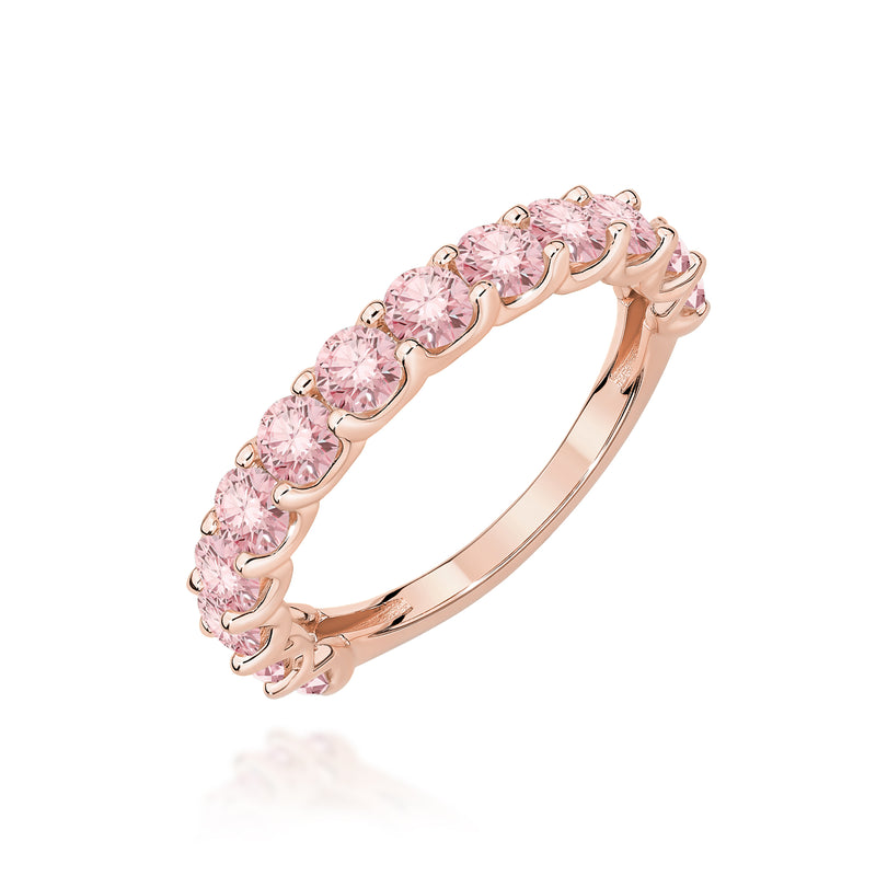 Inel Aur 14K cu Diamante Roz de Laborator 1.30 ct, imaginea 5 din 12