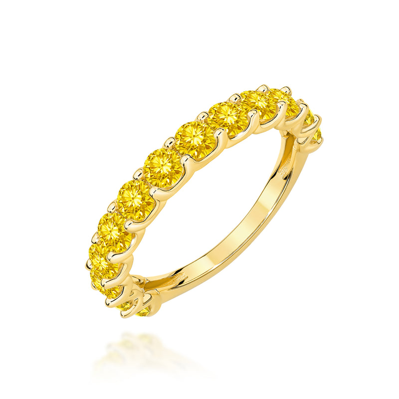 Inel Aur 14K cu Diamante Galbene de Laborator 1.30 ct — Aur galben