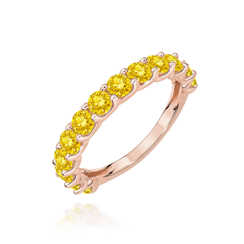 Inel Aur 14K cu Diamante Galbene de Laborator 1.30 ct, imaginea 5 din 12