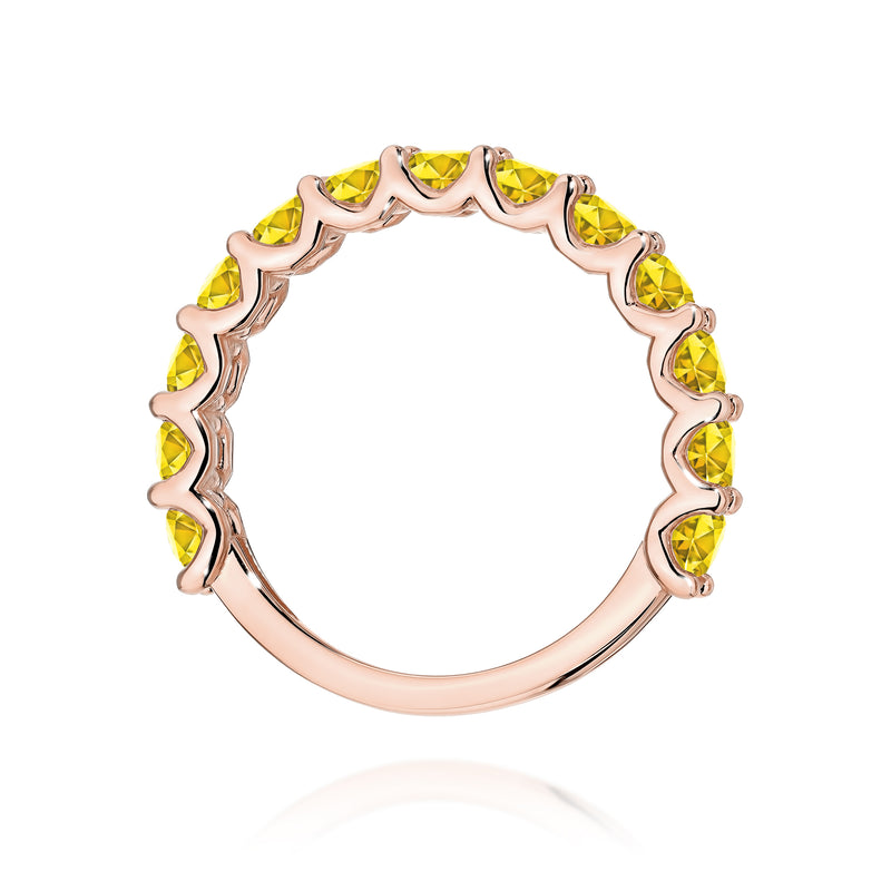 Inel Aur 14K cu Diamante Galbene de Laborator 1.30 ct, imaginea 7 din 12