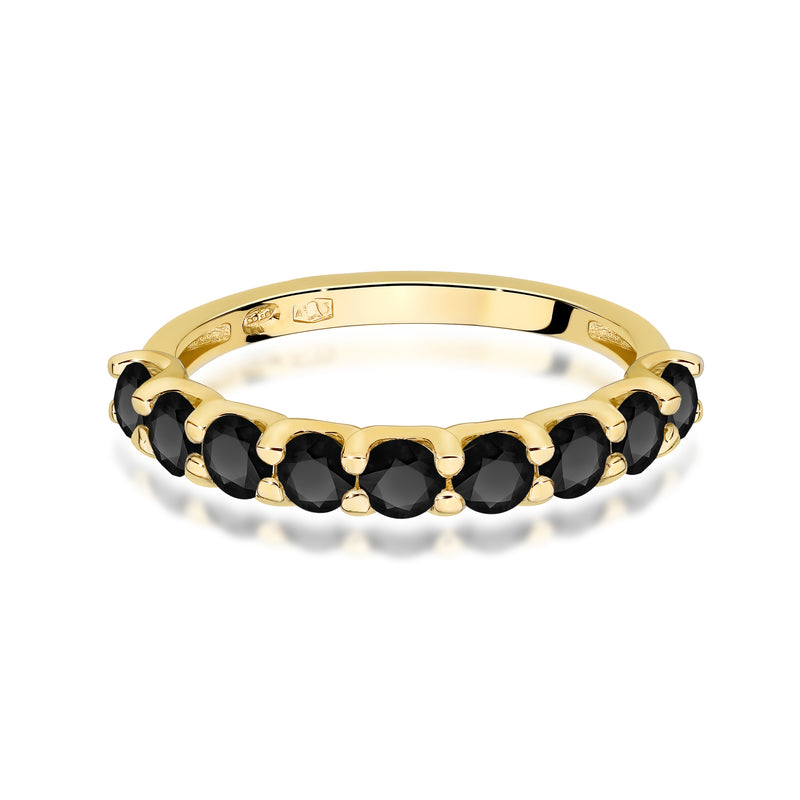Inel Aur 14K cu Diamante Naturale Negre 1.08 ct, imaginea 2 din 12