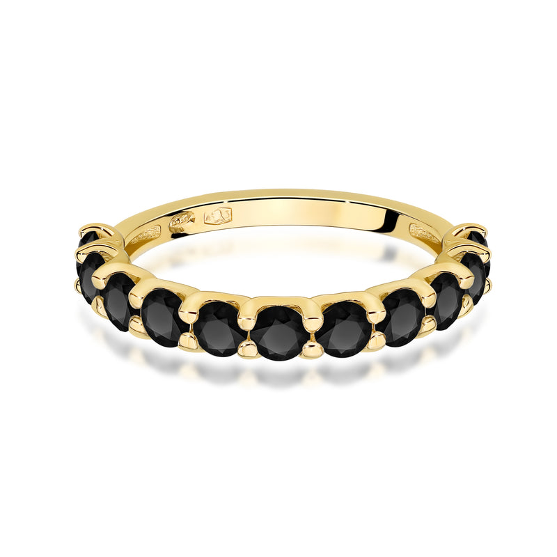 Inel Aur 14K cu Diamante Naturale Negre 1.32 ct, imaginea 2 din 12