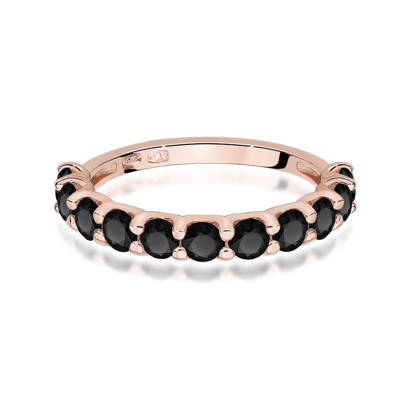 Inel Aur 14K cu Diamante Naturale Negre 1.32 ct, imaginea 6 din 12