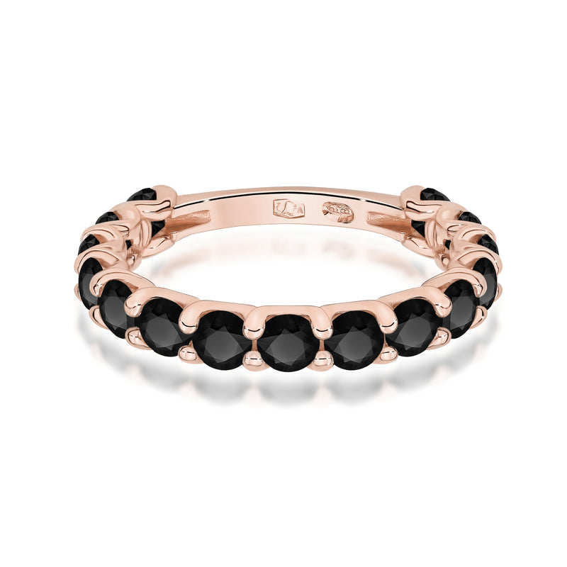 Inel Aur 14K cu Diamante Naturale Negre 1.80 ct, imaginea 6 din 12