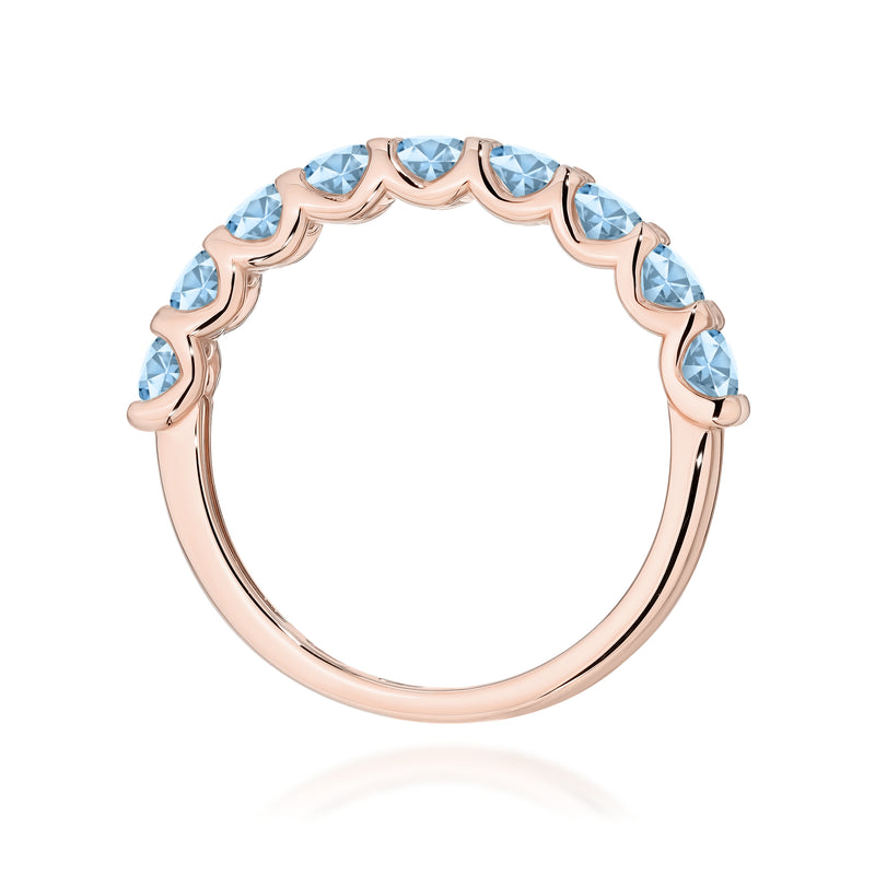 Inel Aur 14K cu Diamante Albastre de Laborator 0.90 ct, imaginea 7 din 12