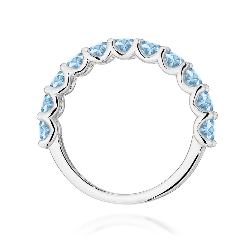 Inel Aur 14K cu Diamante Albastre de Laborator 1.10 ct, imaginea 11 din 12