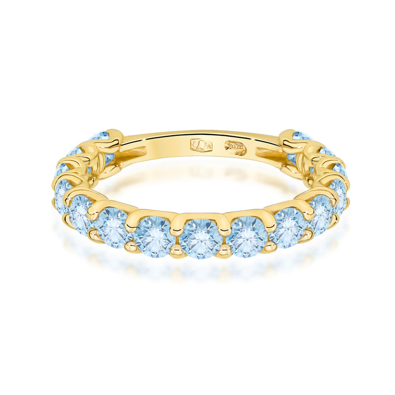 Inel Aur 14K cu Diamante Albastre de Laborator 1.50 ct, imaginea 2 din 12