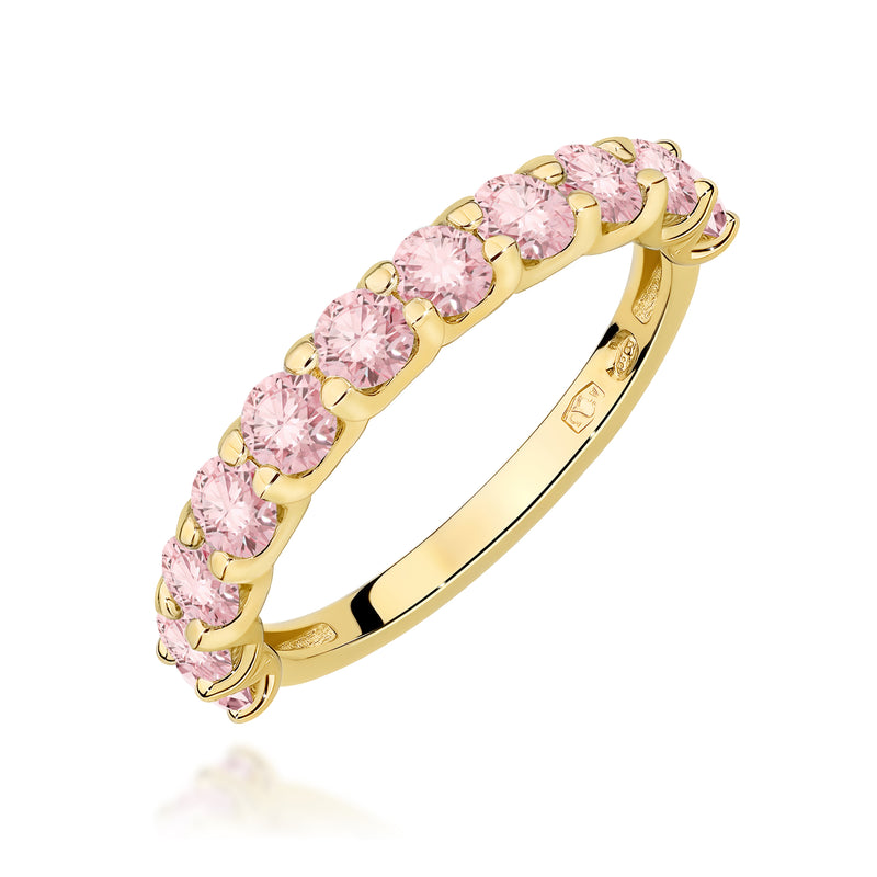 Inel Aur 14K cu Diamante Roz de Laborator 1.10 ct — Aur galben