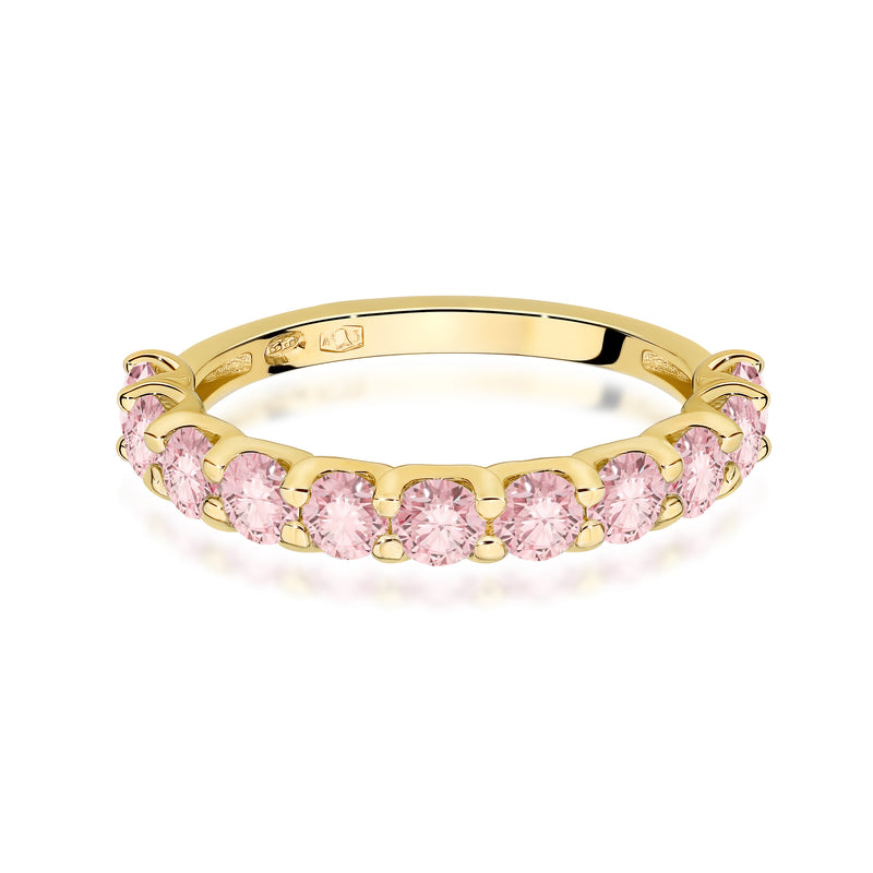 Inel Aur 14K cu Diamante Roz de Laborator 1.10 ct, imaginea 2 din 12