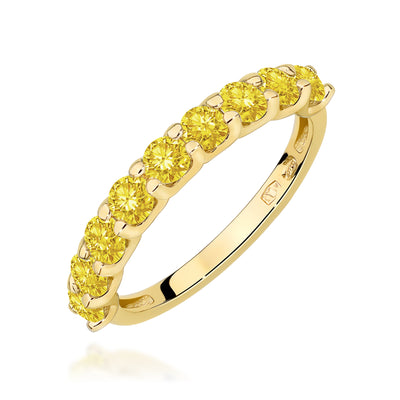 Inel Aur 14K cu Diamante Galbene de Laborator 0.90 ct