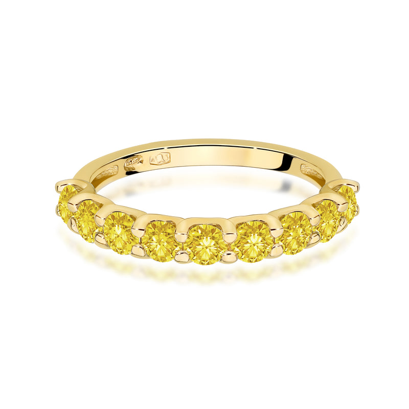 Inel Aur 14K cu Diamante Galbene de Laborator 0.90 ct, imaginea 2 din 12