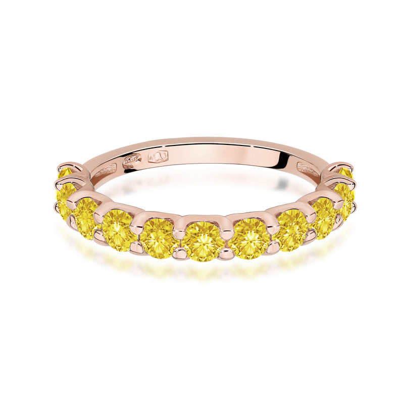 Inel Aur 14K cu Diamante Galbene de Laborator 1.10 ct, imaginea 6 din 12