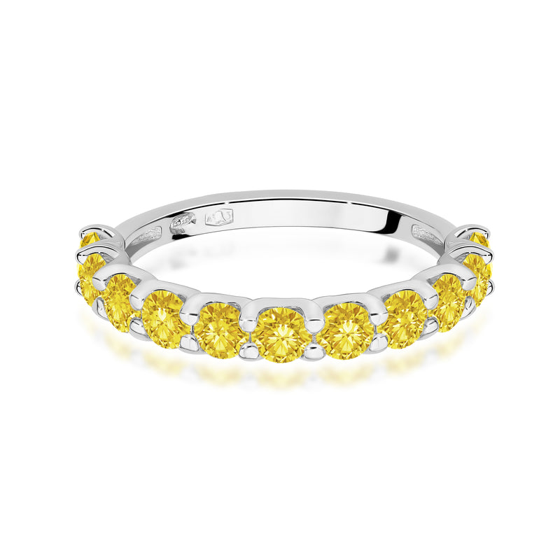 Inel Aur 14K cu Diamante Galbene de Laborator 1.10 ct, imaginea 10 din 12