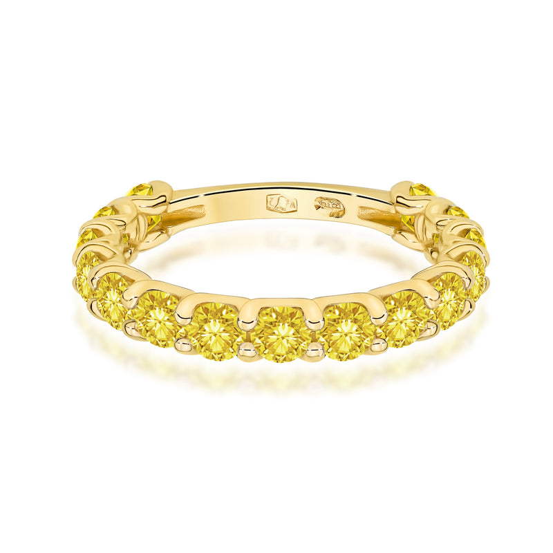 Inel Aur 14K cu Diamante Galbene de Laborator 1.50 ct, imaginea 2 din 12