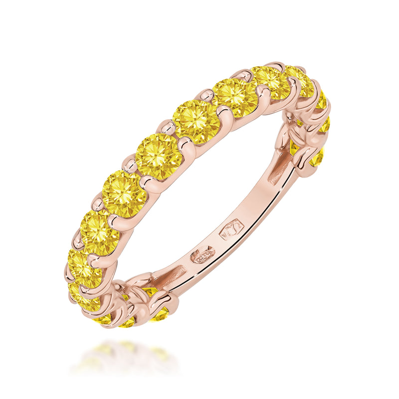 Inel Aur 14K cu Diamante Galbene de Laborator 1.50 ct, imaginea 5 din 12