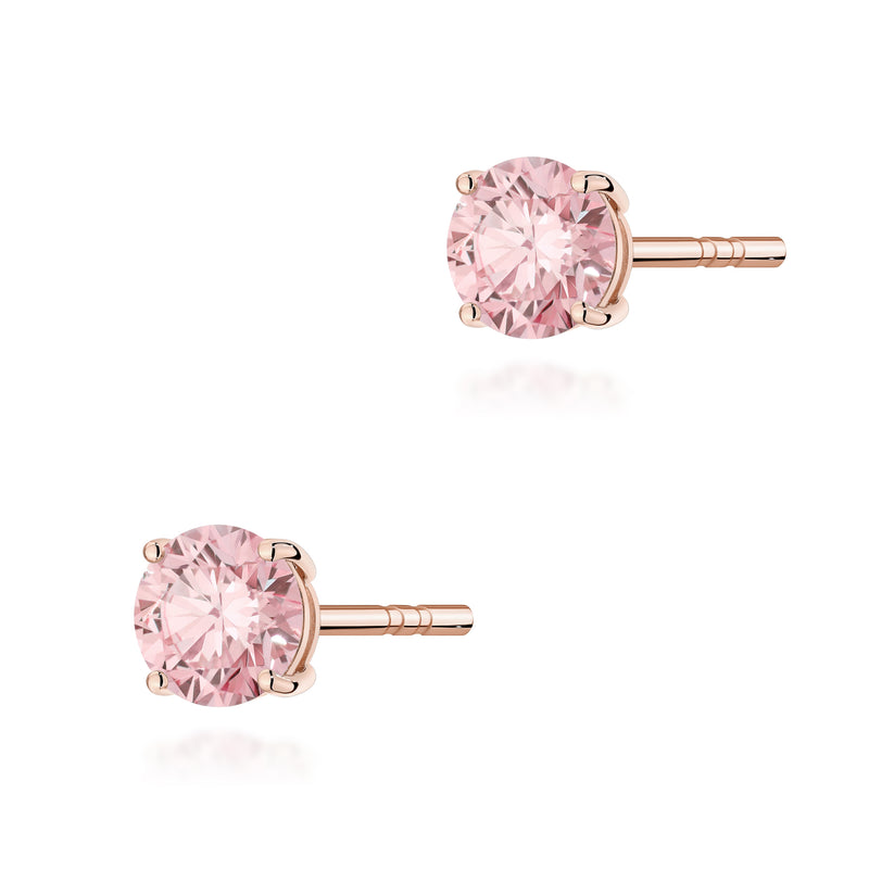 Cercei Aur 14K cu Diamant Roz de Laborator 0.50 ct, imaginea 4 din 9
