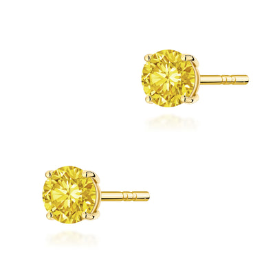 Cercei Aur 14K cu Diamant Galben de Laborator 0.50 ct