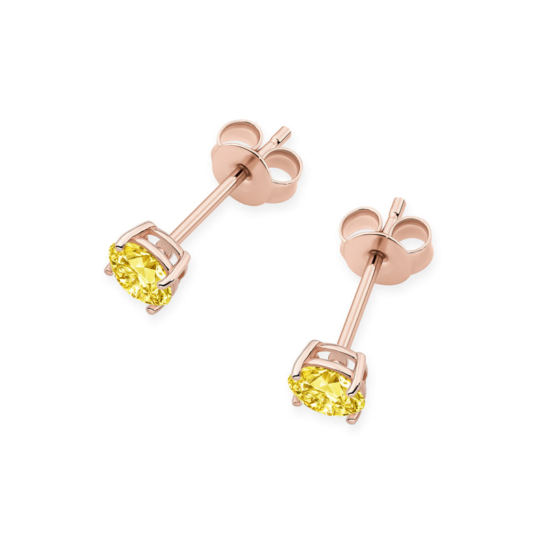 Cercei Aur 14K cu Diamant Galben de Laborator 0.50 ct, imaginea 5 din 9