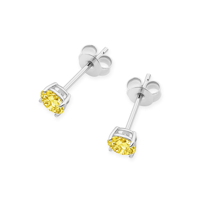 Cercei Aur 14K cu Diamant Galben de Laborator 0.50 ct, imaginea 8 din 9