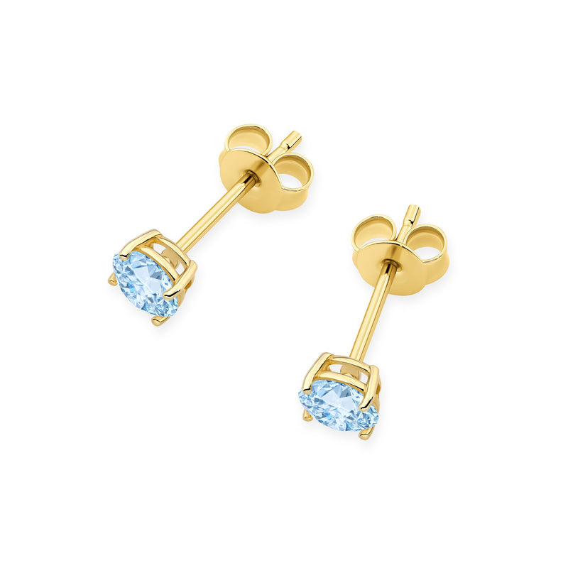 Cercei Aur 14K cu Diamant Albastru de Laborator 0.50 ct, imaginea 2 din 9
